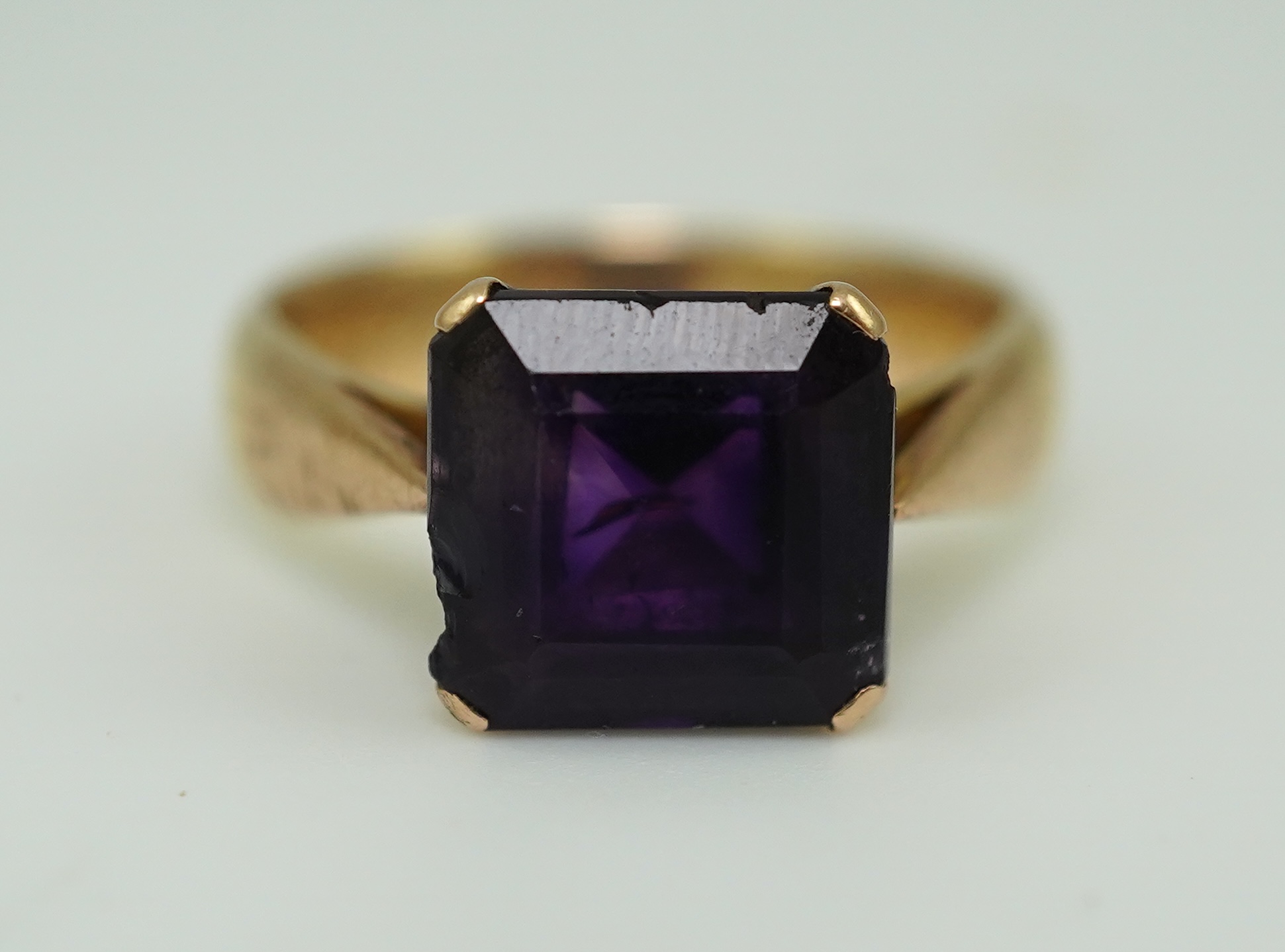 A late Victorian amethyst ring, circa 1893